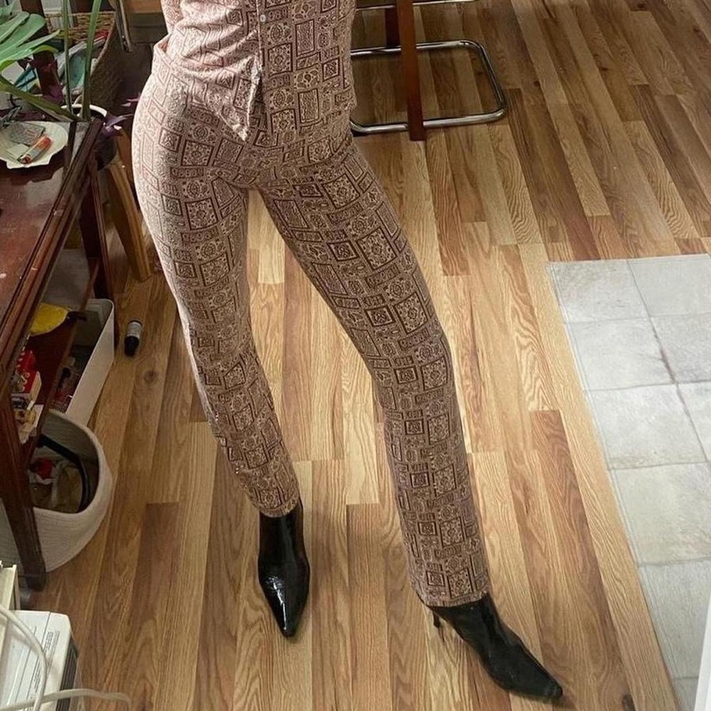 Paloma Wool Brown & Ivory Paisley Pants- Size Small